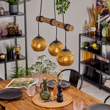 Ripoll Lámparas suspendidas, Luminarias esféricas, Lámparas colgantes Crudo, Negro, 3 luces