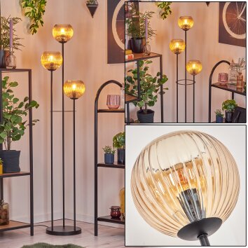 Koyoto Lámpara de pie Negro, 3 luces