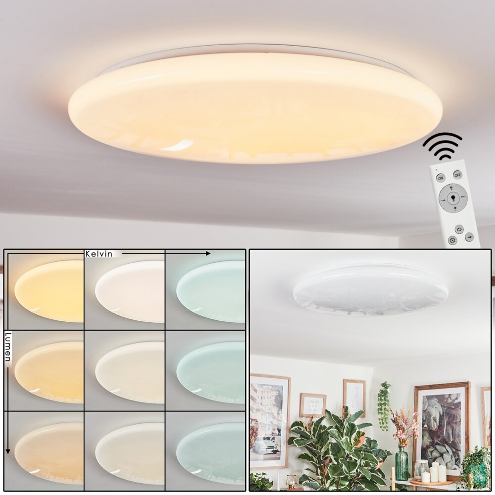 Junor Plafones LED Blanca, 1 luz, Mando a distancia main product photo