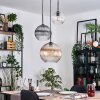 Koyoto Lámparas suspendidas, Luminarias esféricas, Lámparas colgantes 30 cm Negro, 3 luces