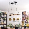 Koyoto Lámparas suspendidas, Luminarias esféricas, Lámparas colgantes Crudo, Negro, 3 luces