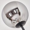 Gastor Lámpara de pie Madera oscura, Negro, 4 luces