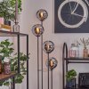 Gastor Lámpara de pie Madera oscura, Negro, 4 luces