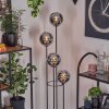 Gastor Lámpara de pie Madera oscura, Negro, 4 luces