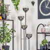 Gastor Lámpara de pie Madera oscura, Negro, 4 luces