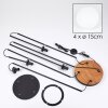 Gastor Lámpara de pie Madera oscura, Negro, 4 luces