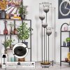 Koyoto Lámpara de pie Madera oscura, Negro, 4 luces