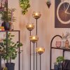 Koyoto Lámpara de pie Madera oscura, Negro, 4 luces