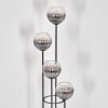 Koyoto Lámpara de pie Madera oscura, Negro, 4 luces
