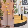 Koyoto Lámpara de pie 30 cm Madera oscura, Negro, 4 luces