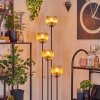 Koyoto Lámpara de pie 30 cm Madera oscura, Negro, 4 luces
