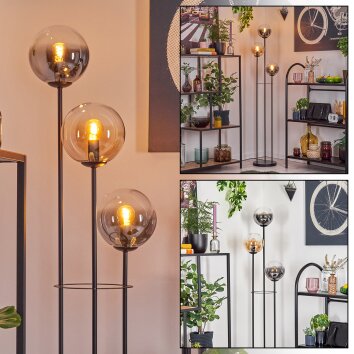 Gastor Lámpara de pie 30 cm Negro, 3 luces