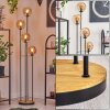 Gastor Lámpara de pie 30 cm Madera oscura, Negro, 4 luces