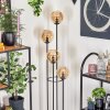 Gastor Lámpara de pie 30 cm Madera oscura, Negro, 4 luces