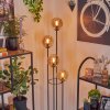 Gastor Lámpara de pie 30 cm Madera oscura, Negro, 4 luces