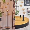 Gastor Lámpara de pie 30 cm Madera oscura, Negro, 4 luces