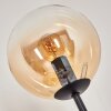 Gastor Lámpara de pie 30 cm Madera oscura, Negro, 4 luces