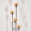 Gastor Lámpara de pie 30 cm Madera oscura, Negro, 4 luces