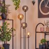 Gastor Lámpara de pie 30 cm Madera oscura, Negro, 4 luces