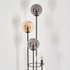 Gastor Lámpara de pie 30 cm Madera oscura, Negro, 4 luces