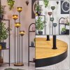 Koyoto Lámpara de pie Madera oscura, Negro, 4 luces