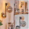 Chehalis Luminarias esféricas, Apliques Colores ámbar, Ahumado, 3 luces