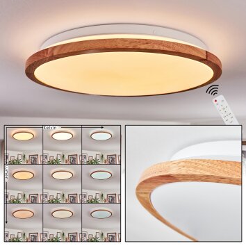 Nogueira Plafones, Panel LED Blanca, 1 luz, Mando a distancia