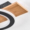 Besperia Plafones LED Color madera, Negro, 1 luz