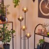 Koyoto Lámpara de pie 30 cm Madera oscura, Negro, 4 luces