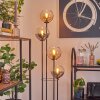 Koyoto Lámpara de pie 30 cm Madera oscura, Negro, 4 luces