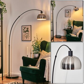 Baloca Lámpara de pie, Lámparas de pie tipo arco Negro, 1 luz