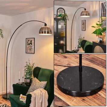 Baloca Lámpara de pie, Lámparas de pie tipo arco Negro, 1 luz