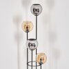 Koyoto Lámpara de pie 30 cm Madera oscura, Negro, 4 luces