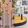 Koyoto Lámpara de pie 30 cm Madera oscura, Negro, 4 luces