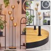Koyoto Lámpara de pie 30 cm Madera oscura, Negro, 4 luces