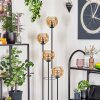 Koyoto Lámpara de pie 30 cm Madera oscura, Negro, 4 luces
