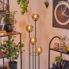 Koyoto Lámpara de pie 30 cm Madera oscura, Negro, 4 luces