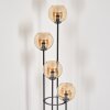 Koyoto Lámpara de pie 30 cm Madera oscura, Negro, 4 luces