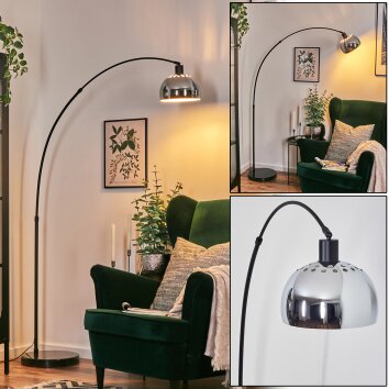 Baloca Lámpara de pie, Lámparas de pie tipo arco Negro, 1 luz