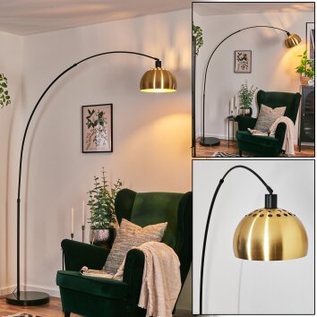 Baloca Lámpara de pie, Lámparas de pie tipo arco Negro, 1 luz