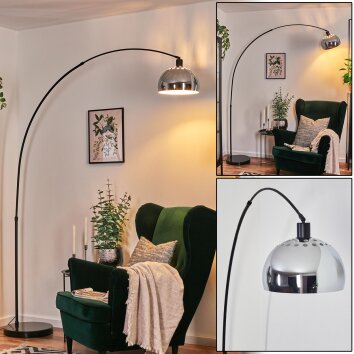 Baloca Lámpara de pie, Lámparas de pie tipo arco Negro, 1 luz