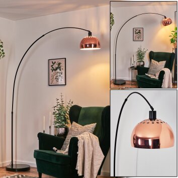 Baloca Lámpara de pie, Lámparas de pie tipo arco Negro, 1 luz