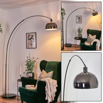 Baloca Lámpara de pie Cromo, Negro, 1 luz