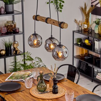 Ripoll Lámparas suspendidas, Luminarias esféricas, Lámparas colgantes Crudo, Negro, 3 luces