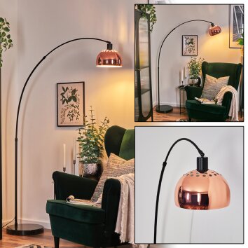 Baloca Lámpara de pie, Lámparas de pie tipo arco Negro, 1 luz