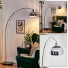 Baloca Lámpara de pie, Lámparas de pie tipo arco Cromo, Negro, 1 luz