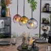 Koyoto Lámparas suspendidas, Luminarias esféricas, Lámparas colgantes Cromo, dorado, Transparente, Color cobre, Ahumado, 3 luces