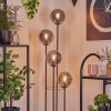 Gastor Lámpara de pie 30 cm Madera oscura, Negro, 4 luces