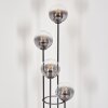 Gastor Lámpara de pie 30 cm Madera oscura, Negro, 4 luces
