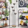 Gastor Lámpara de pie 30 cm Madera oscura, Negro, 4 luces